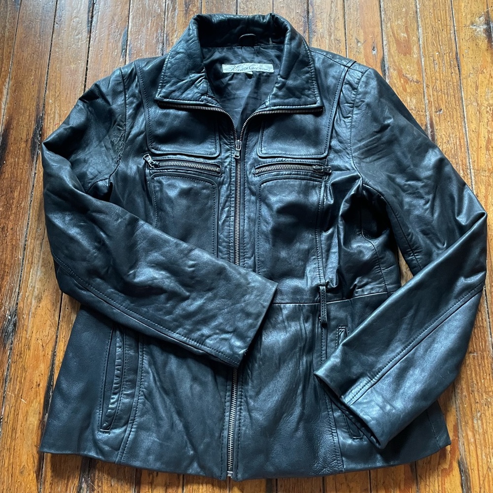 Kenneth Cole Black Leather Jacket